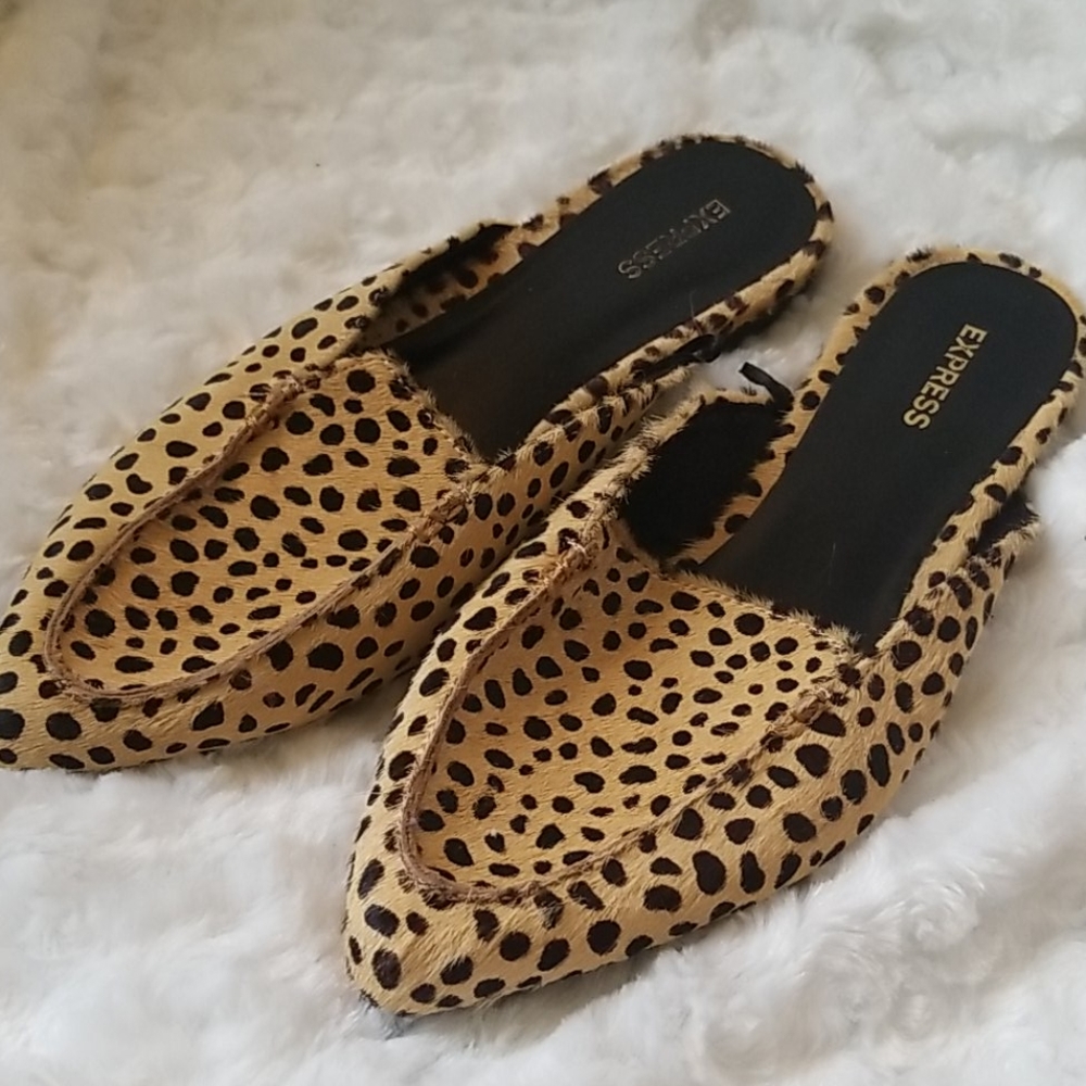 Express Cheetah Fur like Loafers